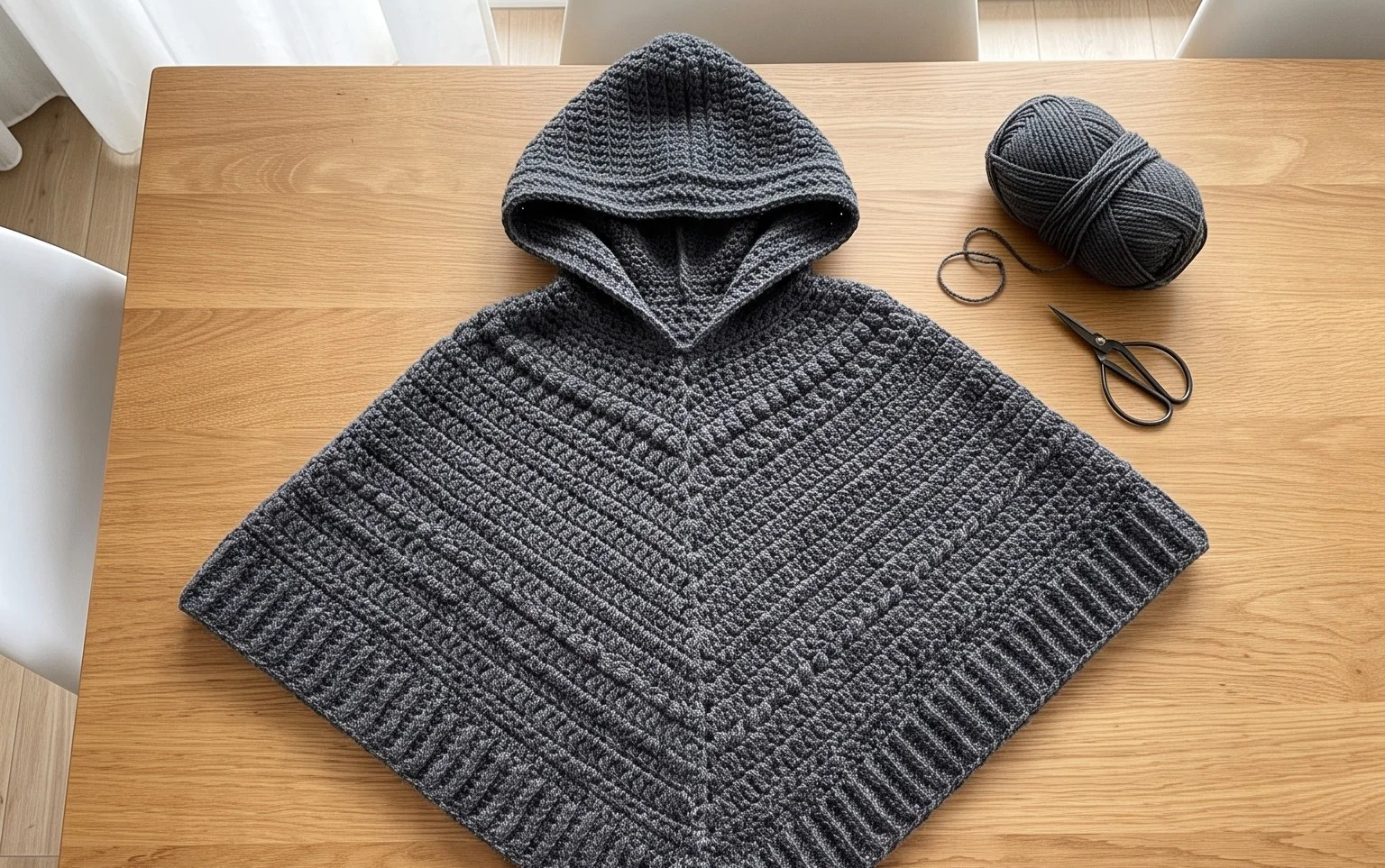 Lori Hooded Poncho häkeln: Kostenlose Anleitung für Anfänger