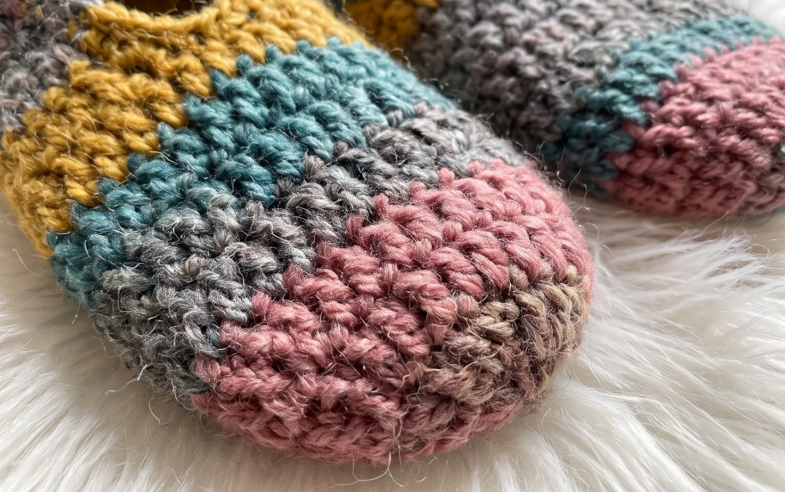 How to Crochet Slipper Socks in an Hour or Less - Winding Road Crochet