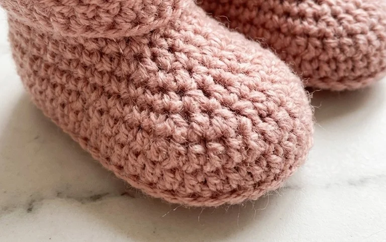Classic Crochet Baby Booties with Folded Cuff - Free Pattern