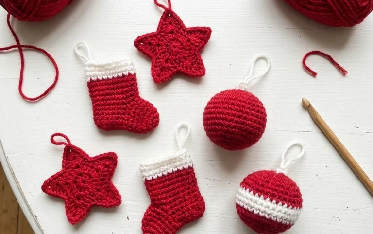 6 Einfache Häkel-Weihnachtsanhänger: Anleitung für Anfänger
