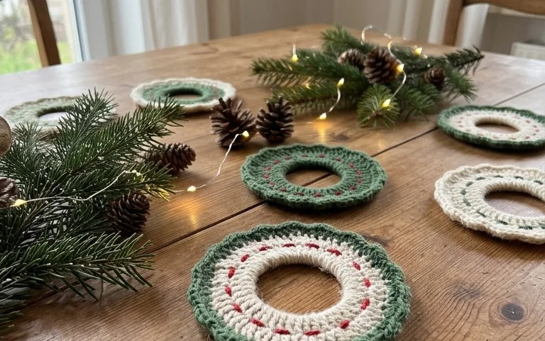 Weihnachtliche Untersetzer häkeln: Kostenlose Anleitung