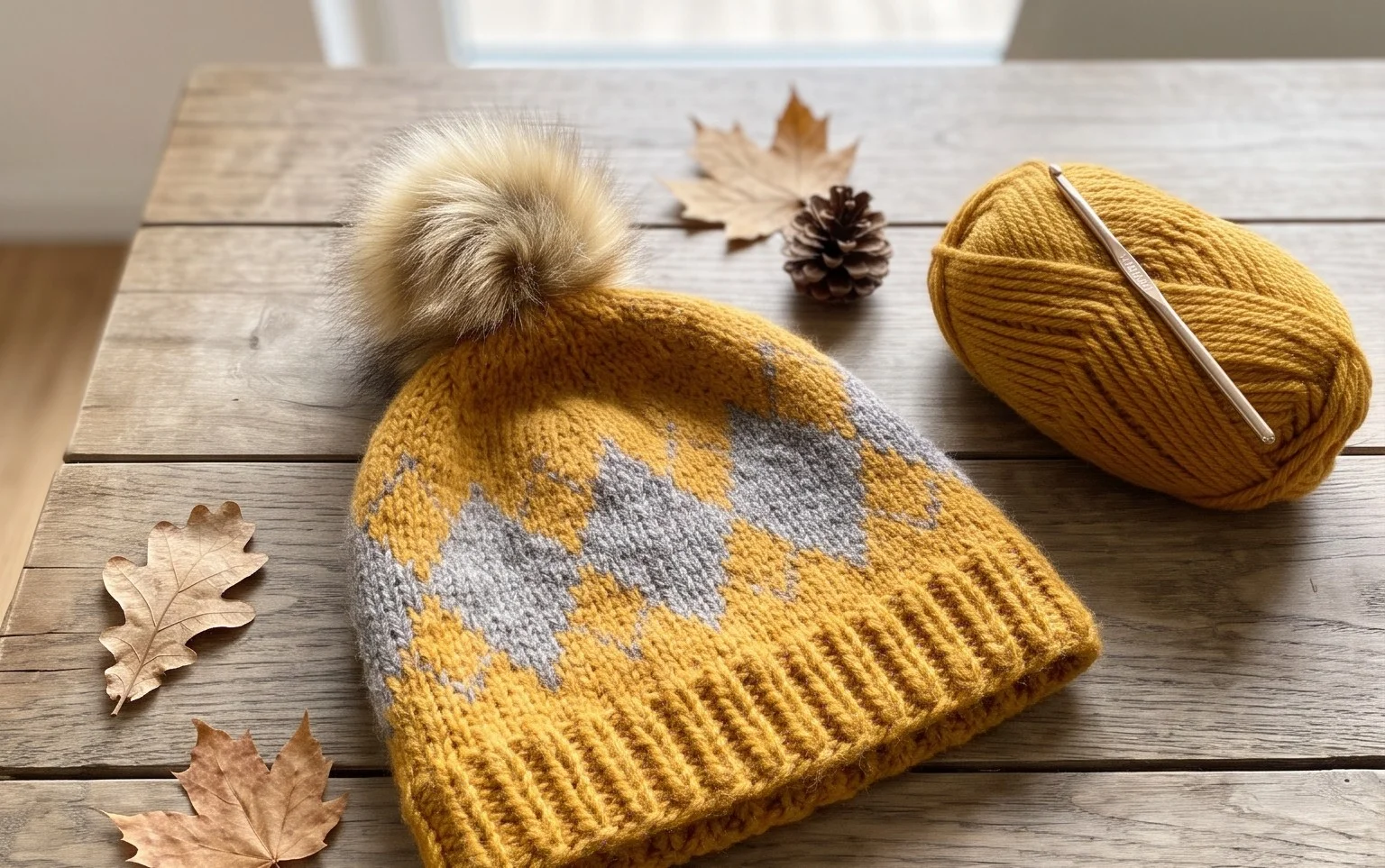 Argyle Beanie häkeln: Kostenlose Anleitung für Anfänger