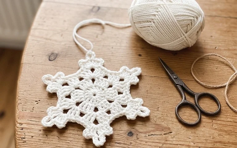 Einfache Häkelanleitung für Schneeflocken: Kostenlos